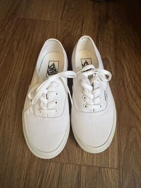 Vans White Canvas Low-Top Sneakers